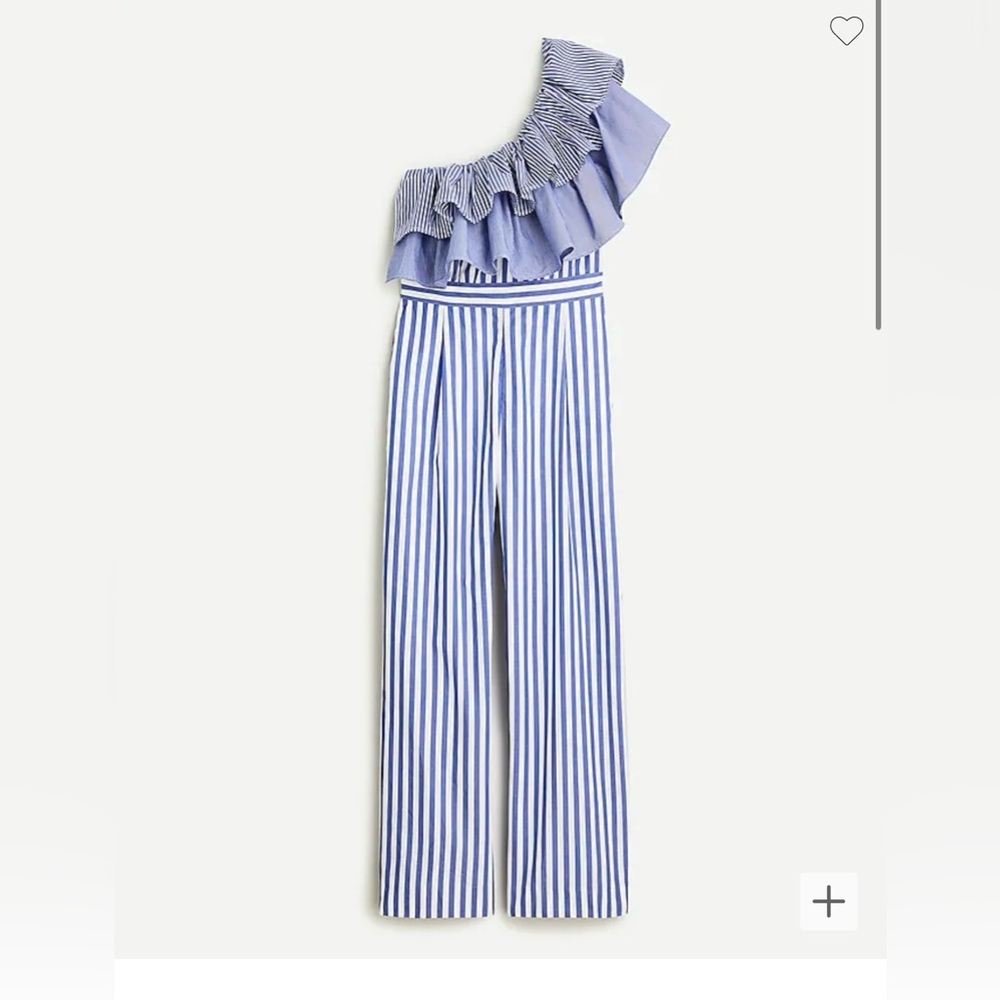 J crew one shoulder ruffled jumpsuit (not cropped)